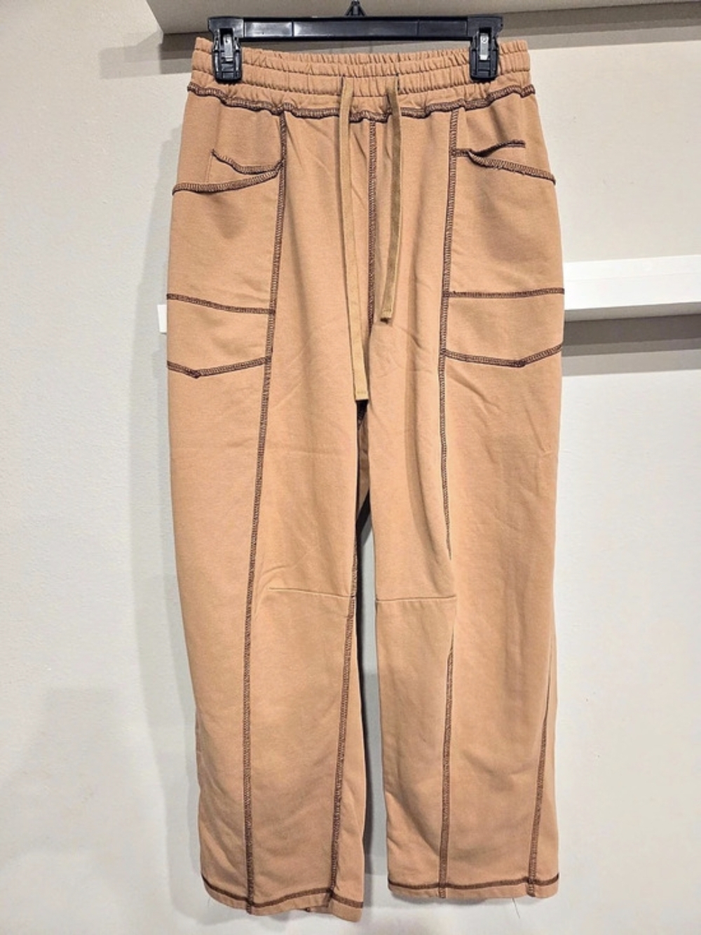 M Brown Straight-Leg Jogger Pants